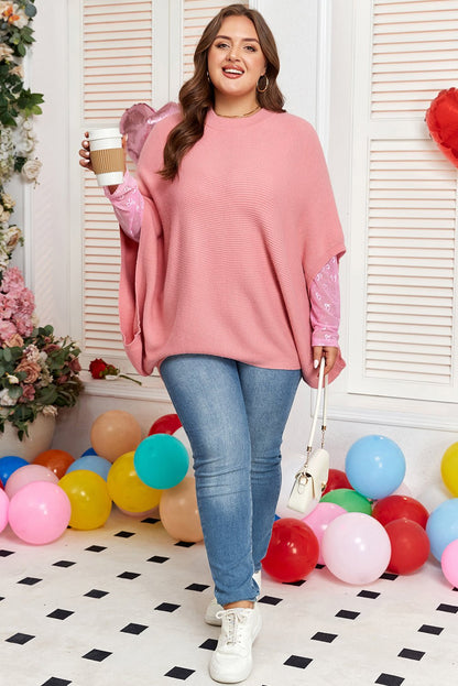Maci Sleeve Poncho Style PLUS Sweater - Hello Beautiful BoutiquePlus Size Sweaters & CardigansThreaded Pear