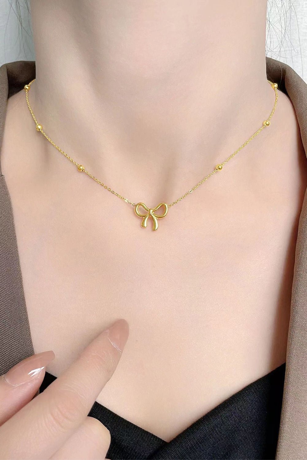 Macie Pendant Plated Choker Necklace - Hello Beautiful BoutiqueJewelryThreaded Pear