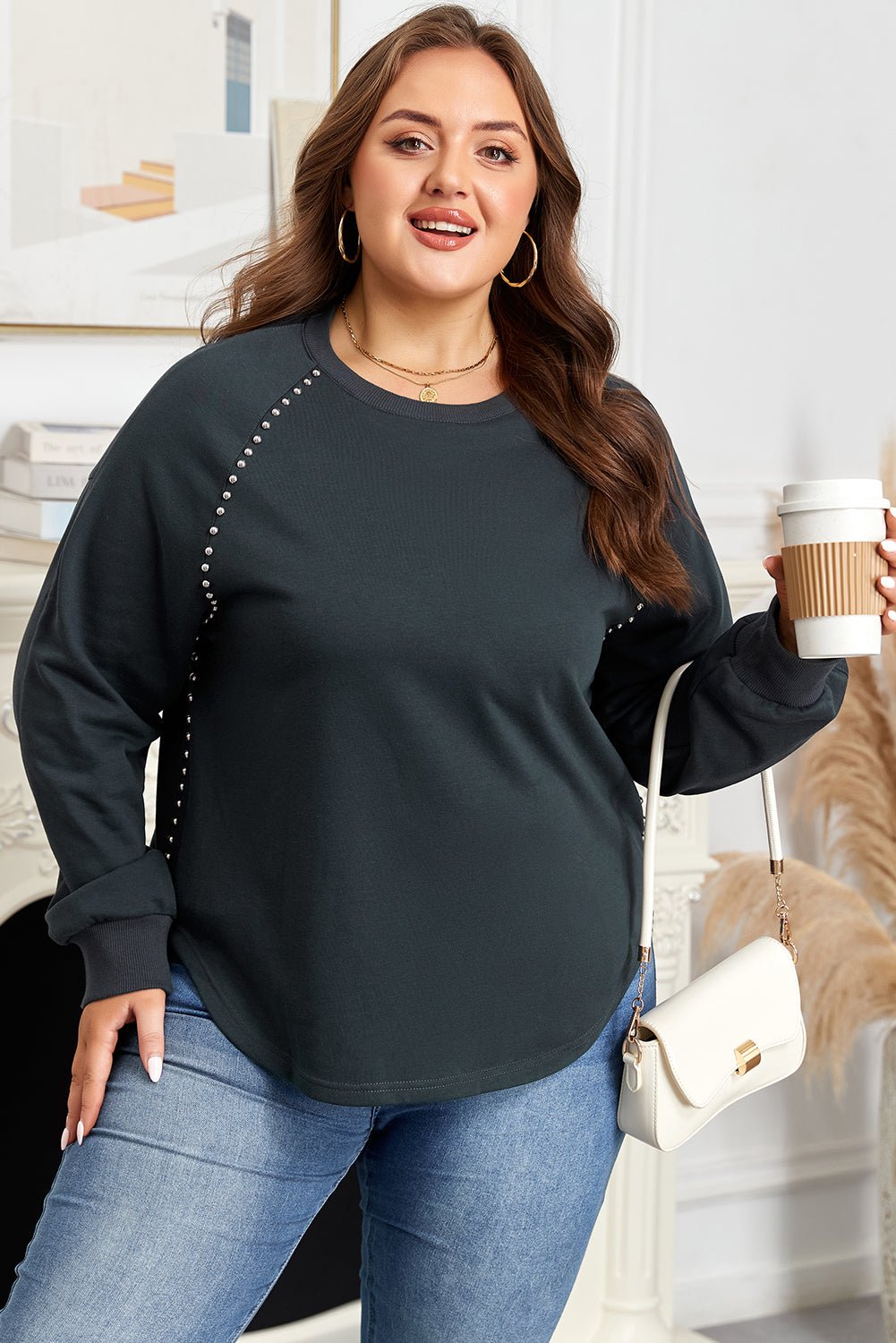 Mackenzie Edge Mineral Wash PLUS Jumper - Hello Beautiful BoutiquePlus Size Long Sleeve TopsThreaded Pear