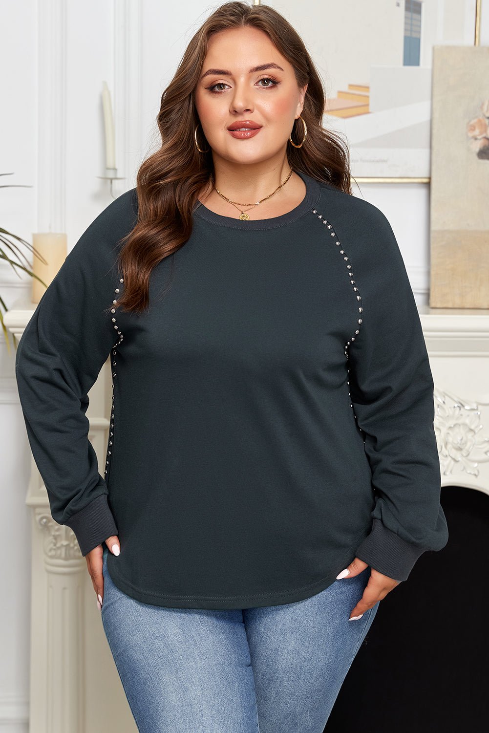 Mackenzie Edge Mineral Wash PLUS Jumper - Hello Beautiful BoutiquePlus Size Long Sleeve TopsThreaded Pear