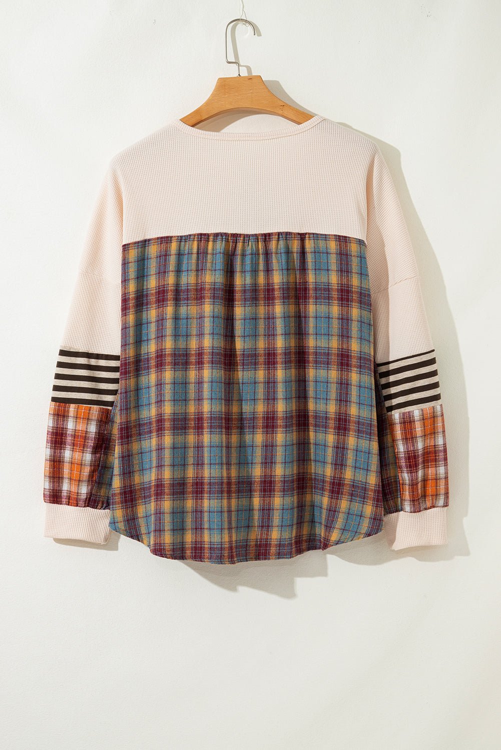 Mackenzie Plaid Patchwork Half PLUS Pullover - Hello Beautiful Boutique15% OFFThreaded Pear