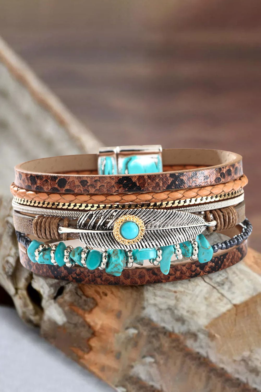Mackenzie Vintage Layer Leather Bracelet - Hello Beautiful BoutiqueJewelryThreaded Pear