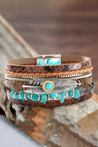 Mackenzie Vintage Layer Leather Bracelet - Hello Beautiful BoutiqueJewelryThreaded Pear