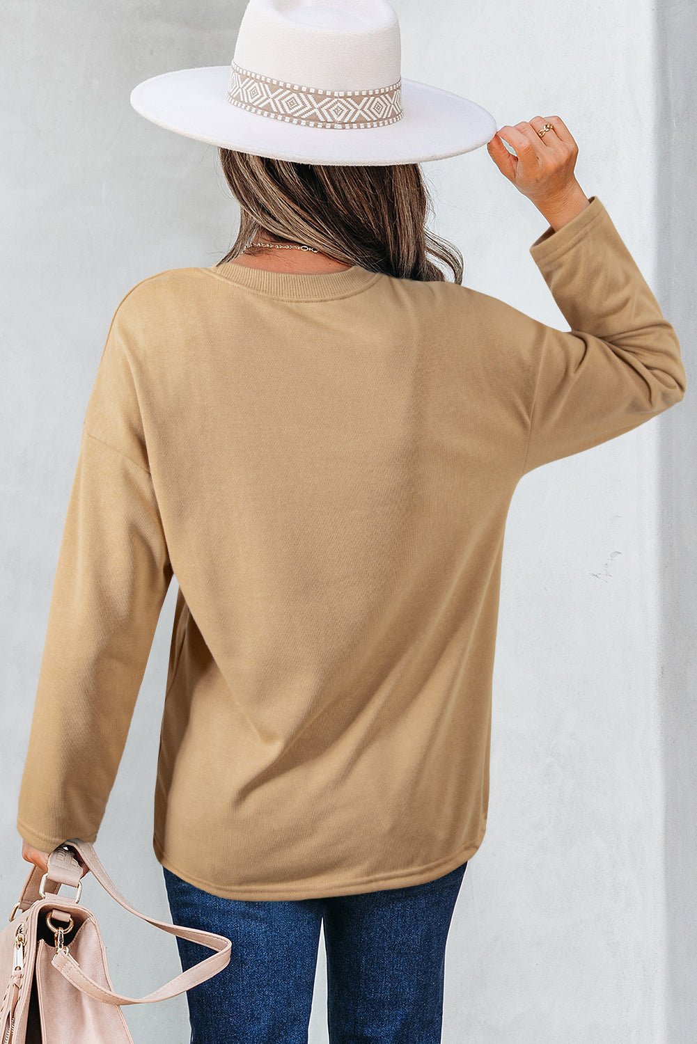 Macy Drawstring Hemline Oversize Long Sleeve Top - Hello Beautiful BoutiqueLong Sleeve TopsThreaded Pear