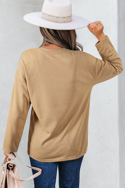 Macy Drawstring Hemline Oversize Long Sleeve Top - Hello Beautiful BoutiqueLong Sleeve TopsThreaded Pear