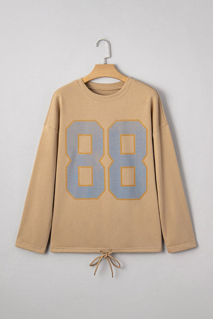 Macy Drawstring Hemline Oversize Long Sleeve Top - Hello Beautiful BoutiqueLong Sleeve TopsThreaded Pear