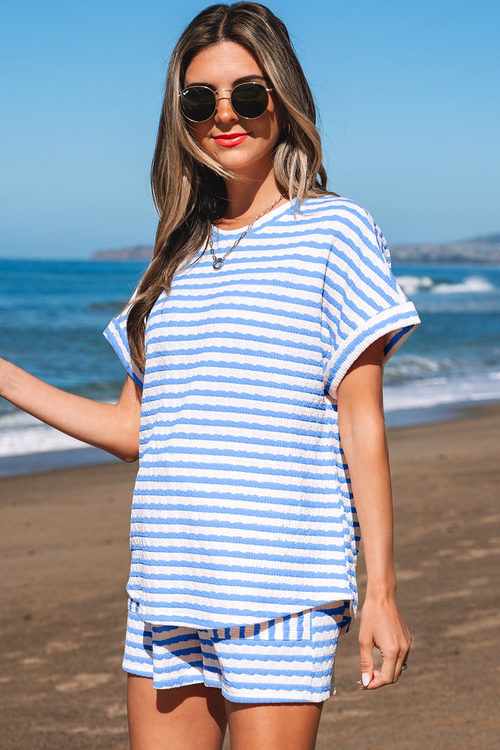 Madalyn Knitted Short Sleeve Top - Hello Beautiful BoutiqueShort SetsThreaded Pear