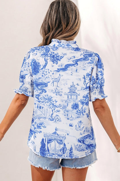 Maddie Paradise Striped Detail Blouse - Hello Beautiful BoutiqueBlouses & ShirtsThreaded Pear