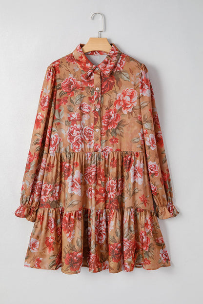 Maddie Ruffle Mini Dress Long Sleeve Top - Hello Beautiful BoutiqueFloral DressesThreaded Pear