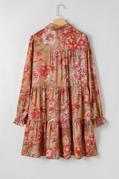 Maddie Ruffle Mini Dress Long Sleeve Top - Hello Beautiful BoutiqueFloral DressesThreaded Pear