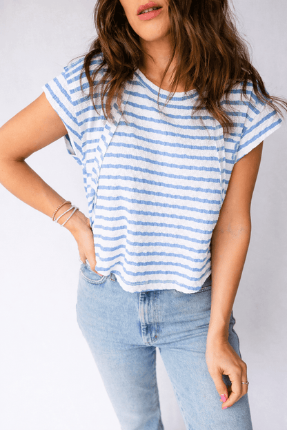 Maddie Sleeve Patchwork T Shirt - Hello Beautiful BoutiqueTops & TeesThreaded Pear