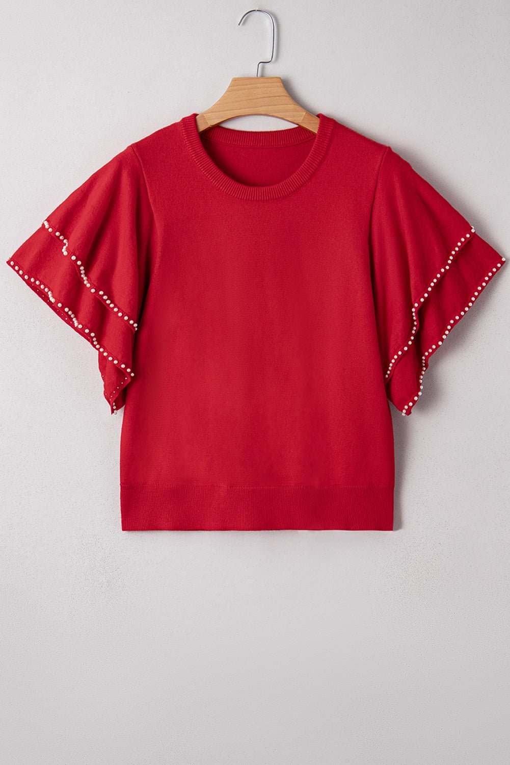 Madilynn Ruffle Short Sleeve Sweater - Hello Beautiful BoutiqueShort Sleeve SweatersThreaded Pear