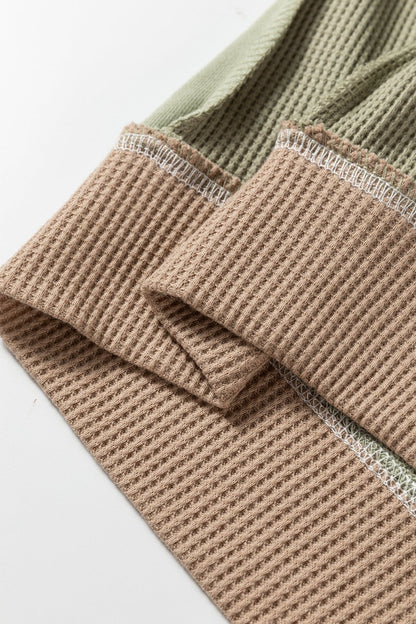 Maelynn Waffle Patchwork Oversize Sweatshirt - Hello Beautiful BoutiqueSweatshirts & HoodiesThreaded Pear