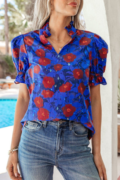 Maeve Sleeve Frilled Floral Blouse - Hello Beautiful BoutiqueBlouses & ShirtsThreaded Pear