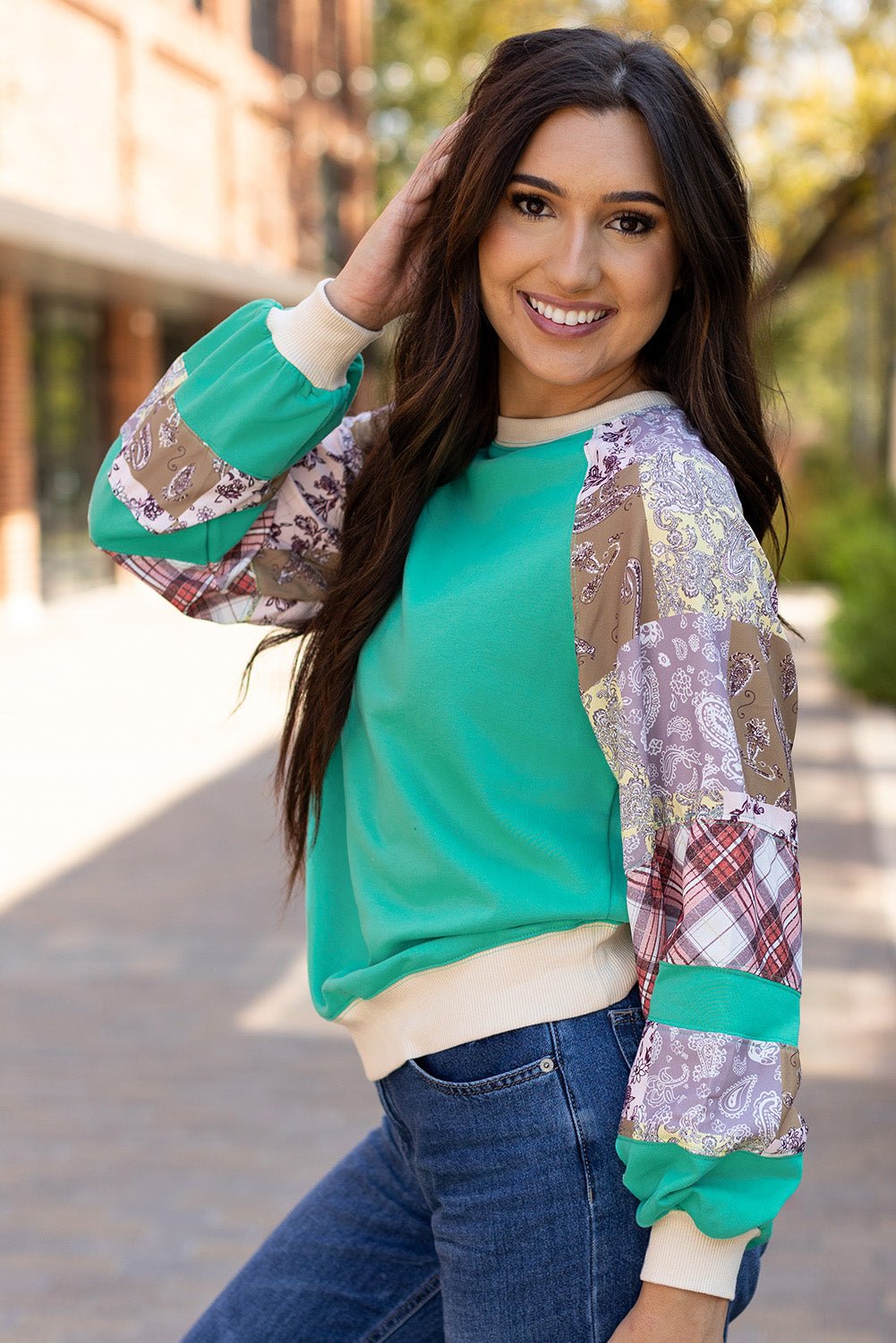 Maeve Sleeve Raglan top Long Sleeve Top - Hello Beautiful BoutiqueLong Sleeve TopsThreaded Pear
