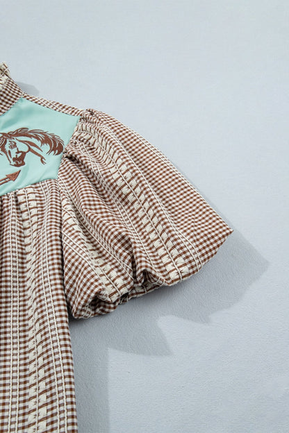 Maggie Puff Sleeve Gingham Blouse - Hello Beautiful BoutiqueBlouses & ShirtsThreaded Pear