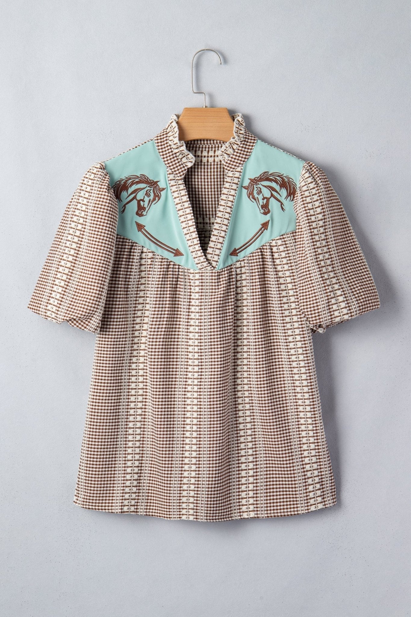 Maggie Puff Sleeve Gingham Blouse - Hello Beautiful BoutiqueBlouses & ShirtsThreaded Pear