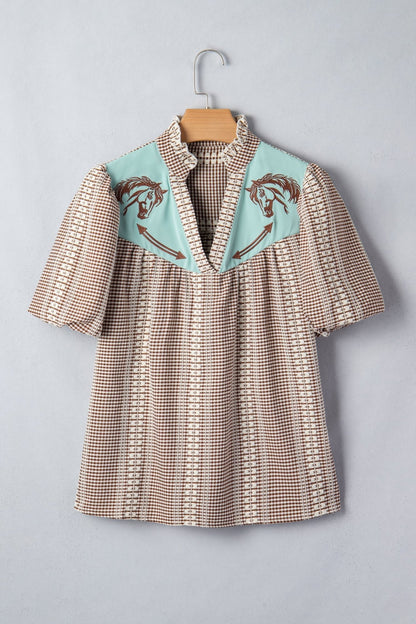 Maggie Puff Sleeve Gingham Blouse - Hello Beautiful BoutiqueBlouses & ShirtsThreaded Pear