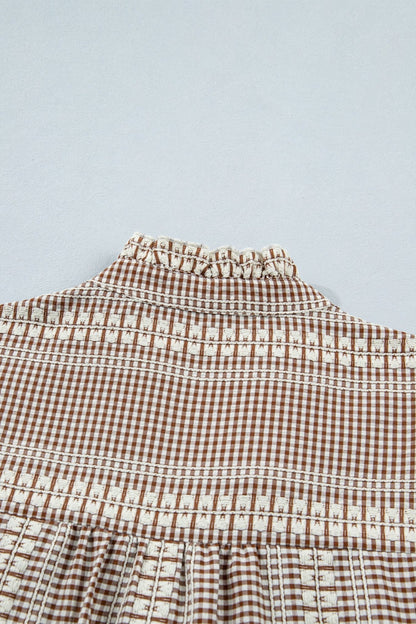 Maggie Puff Sleeve Gingham Blouse - Hello Beautiful BoutiqueBlouses & ShirtsThreaded Pear