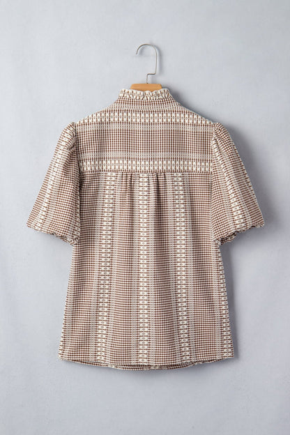 Maggie Puff Sleeve Gingham Blouse - Hello Beautiful BoutiqueBlouses & ShirtsThreaded Pear