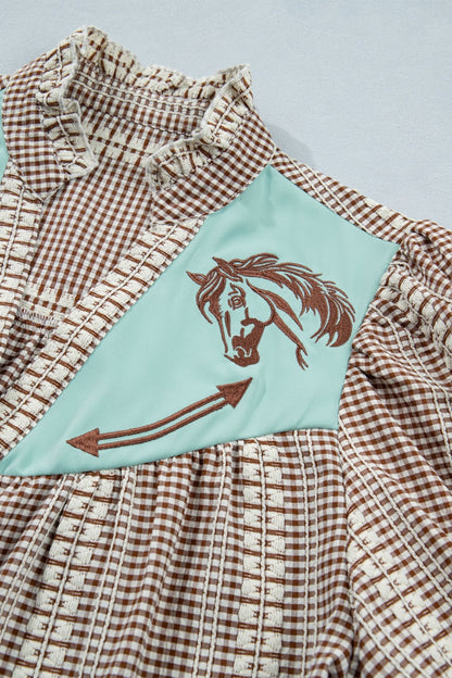 Maggie Puff Sleeve Gingham Blouse - Hello Beautiful BoutiqueBlouses & ShirtsThreaded Pear