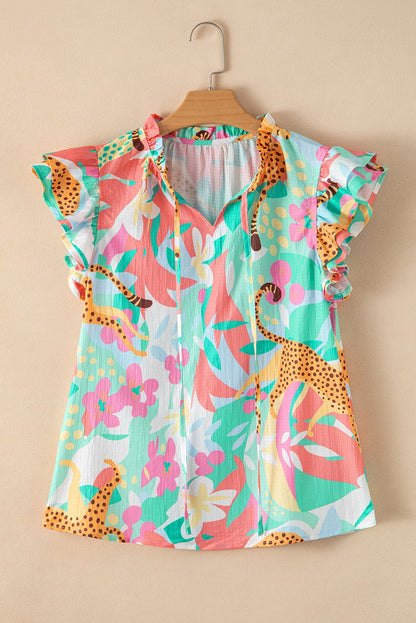 Magnolia Tie Summer Floral Blouse - Hello Beautiful BoutiqueBlouses & ShirtsThreaded Pear
