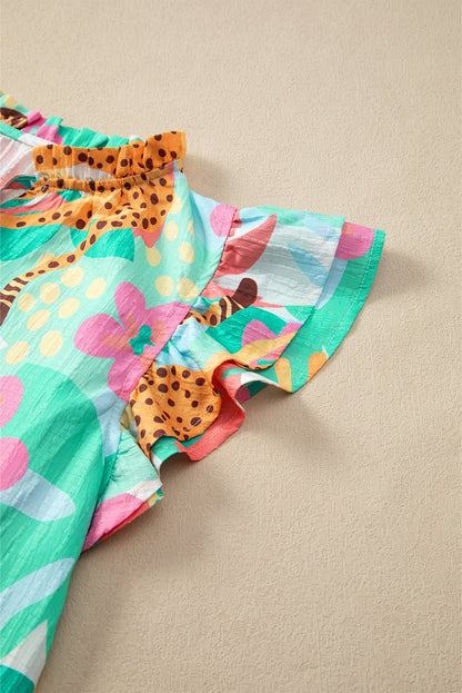 Magnolia Tie Summer Floral Blouse - Hello Beautiful BoutiqueBlouses & ShirtsThreaded Pear