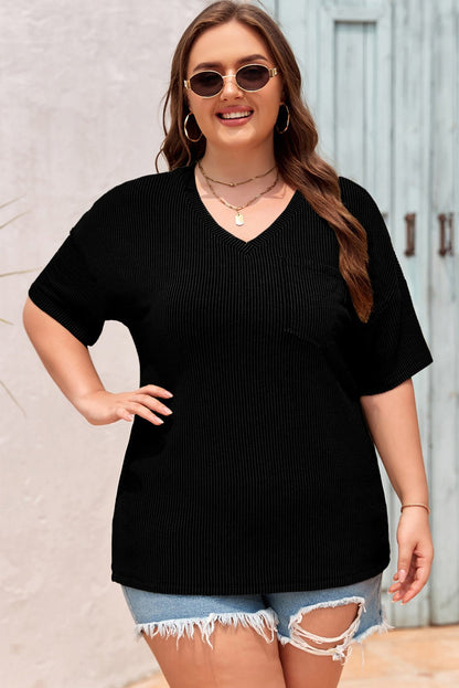 Maisie Shoulder T Shirt PLUS T-Shirt - Hello Beautiful BoutiquePlus Size Tops & TeesThreaded Pear