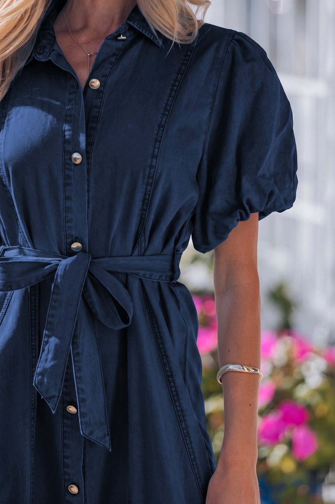 Makayla Bubble Sleeve Long Dress - Hello Beautiful BoutiqueMidi DressesThreaded Pear