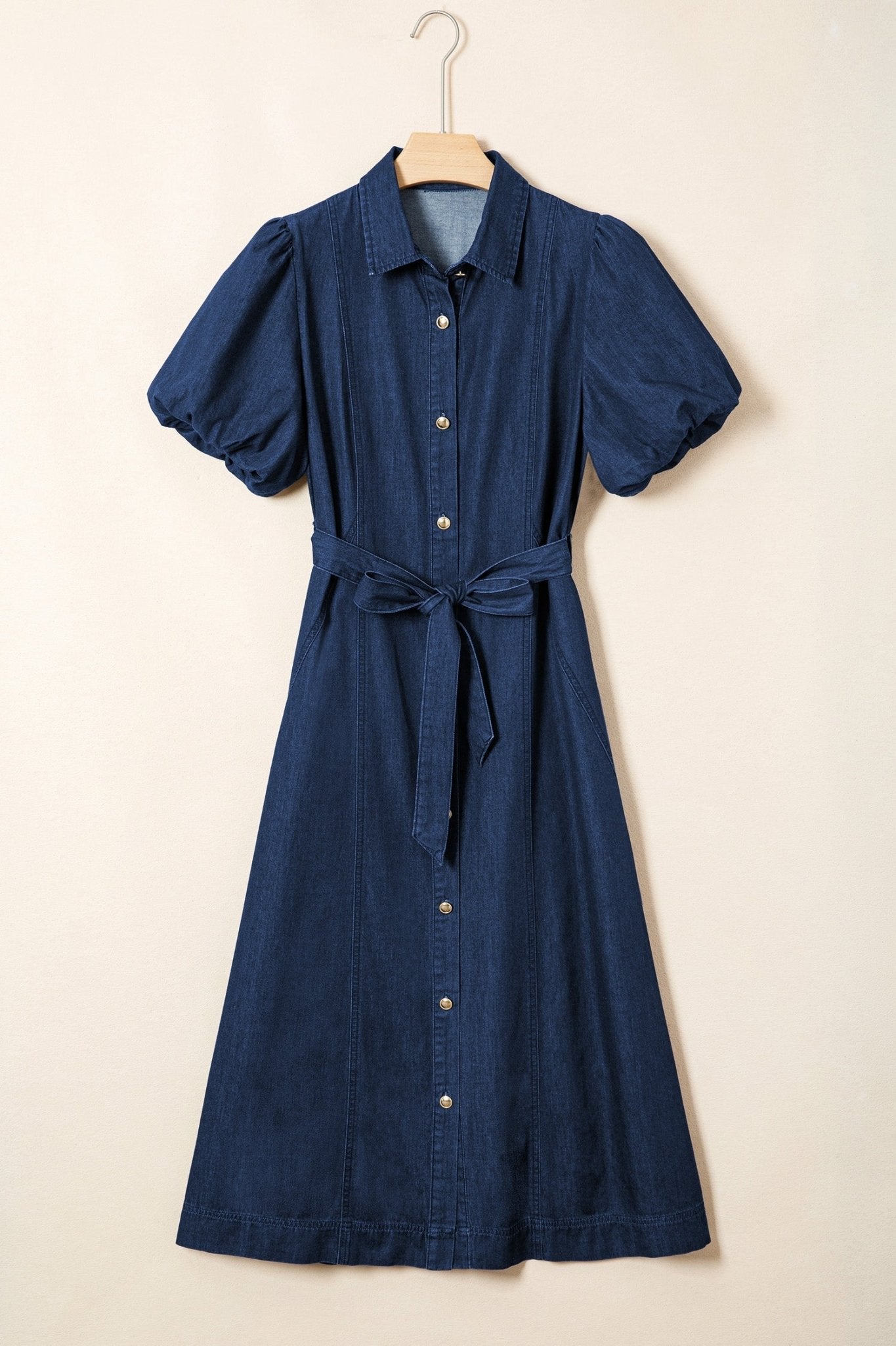 Makayla Bubble Sleeve Long Dress - Hello Beautiful BoutiqueMidi DressesThreaded Pear