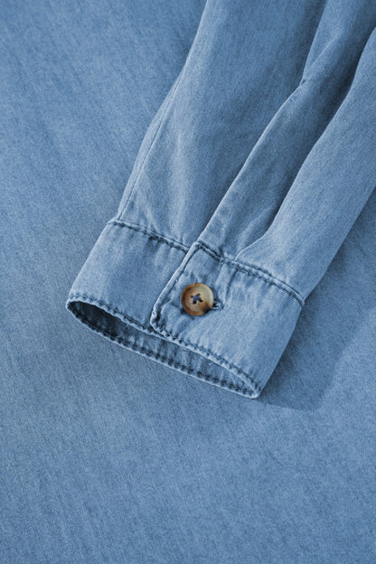 Makenna Myosotis Down Slim Shirt - Hello Beautiful BoutiqueBlouses & ShirtsThreaded Pear