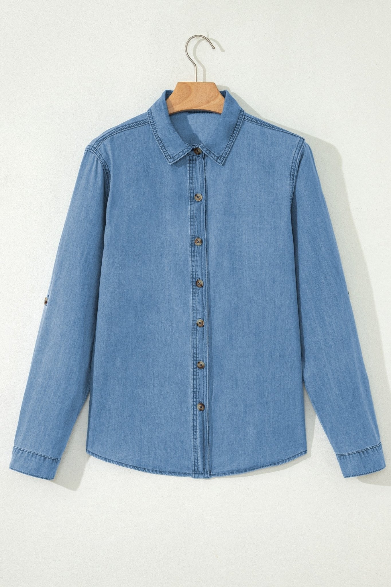Makenna Myosotis Down Slim Shirt - Hello Beautiful BoutiqueBlouses & ShirtsThreaded Pear