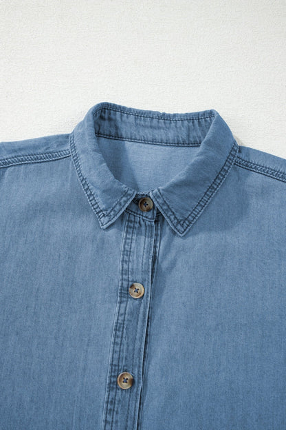 Makenna Myosotis Down Slim Shirt - Hello Beautiful BoutiqueBlouses & ShirtsThreaded Pear
