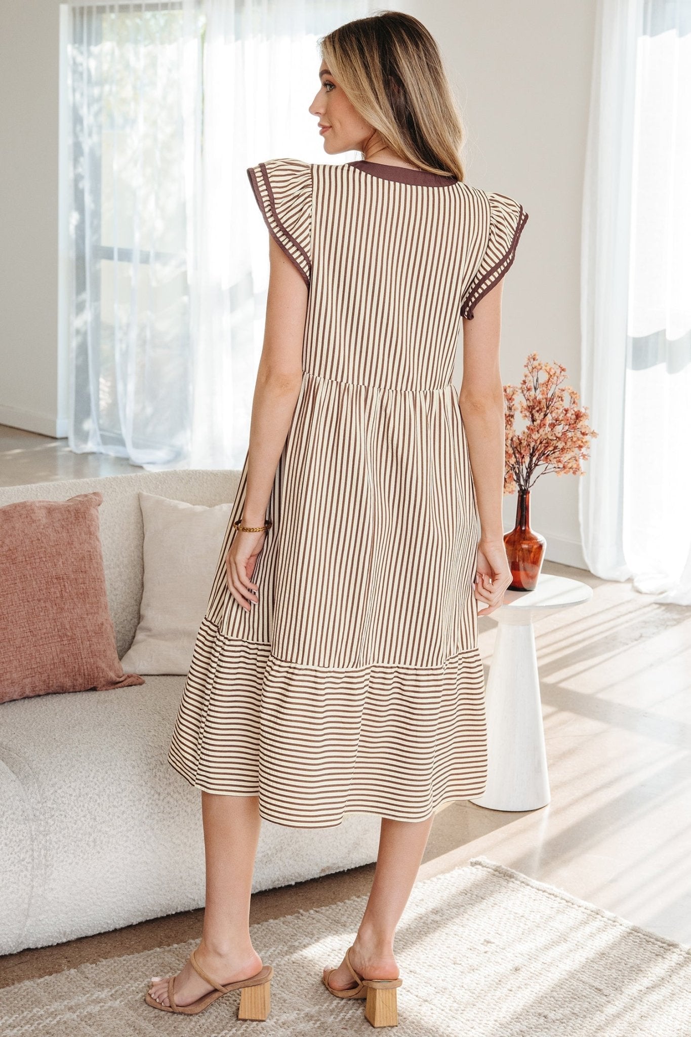 Makenzie Contrast Trim Midi Dress - Hello Beautiful BoutiqueMidi DressesThreaded Pear