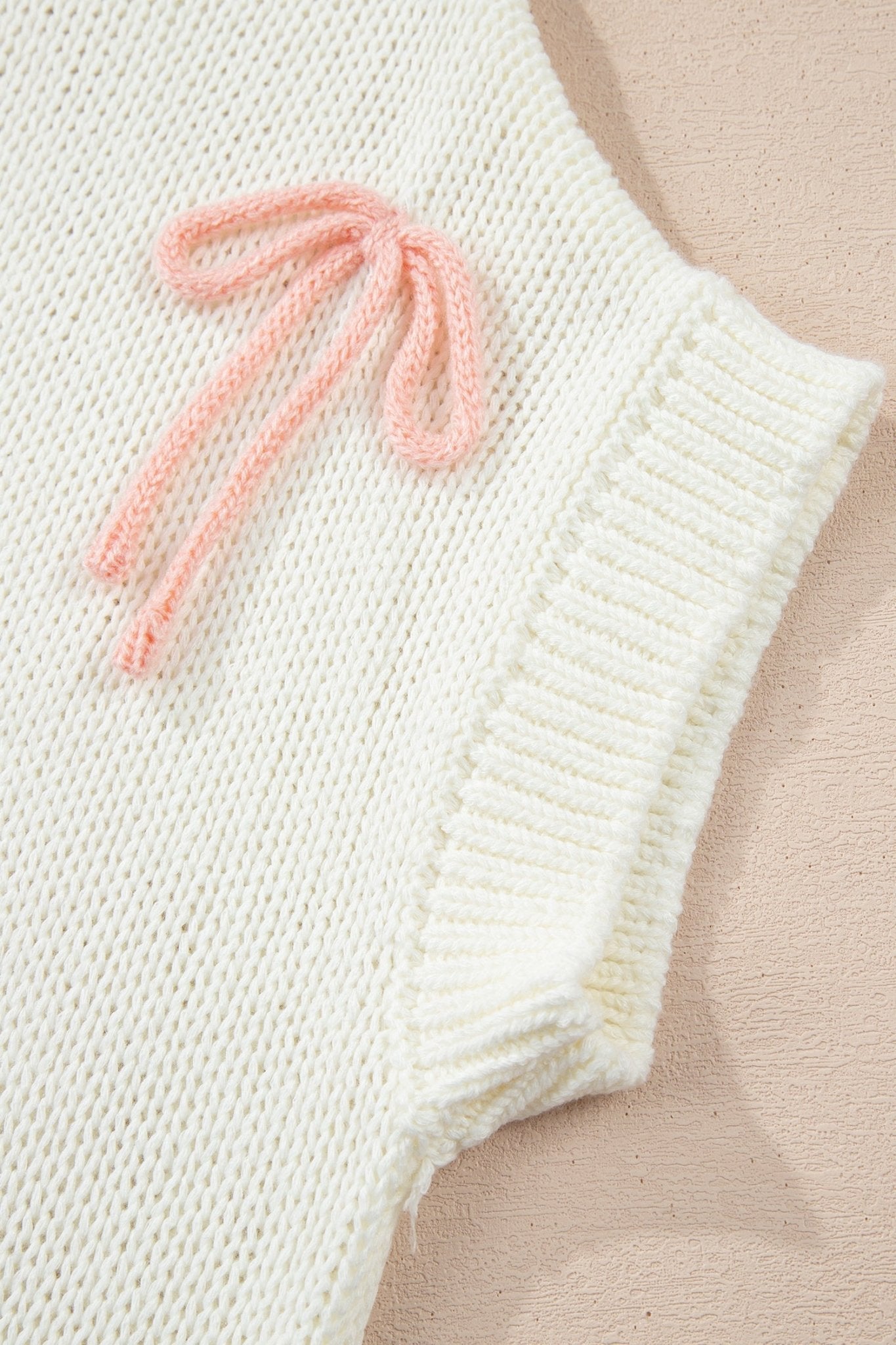 Malani Bow Knot Loose Sweater - Hello Beautiful BoutiqueShort Sleeve SweatersThreaded Pear