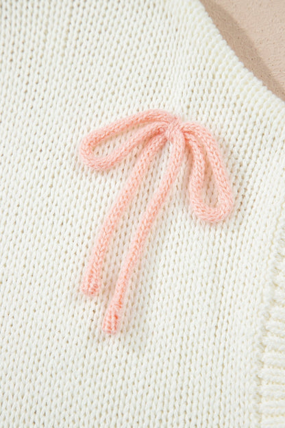 Malani Bow Knot Loose Sweater - Hello Beautiful BoutiqueShort Sleeve SweatersThreaded Pear