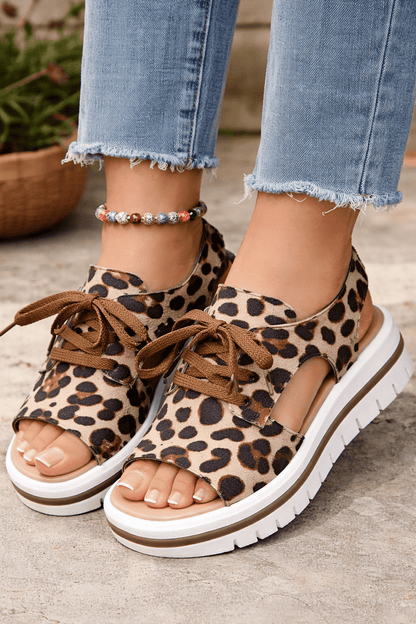 Malani Lace Up Wedge Sandals - Hello Beautiful BoutiqueSandalsThreaded Pear