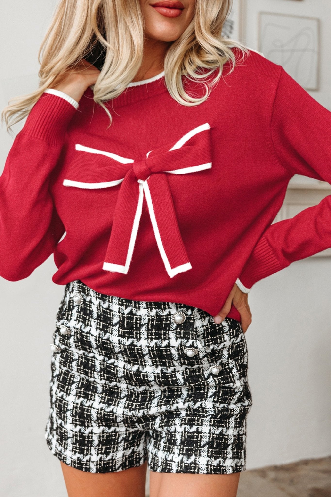 Malaysia accent Holiday Cropped Sweater - Hello Beautiful BoutiqueSweatersThreaded Pear