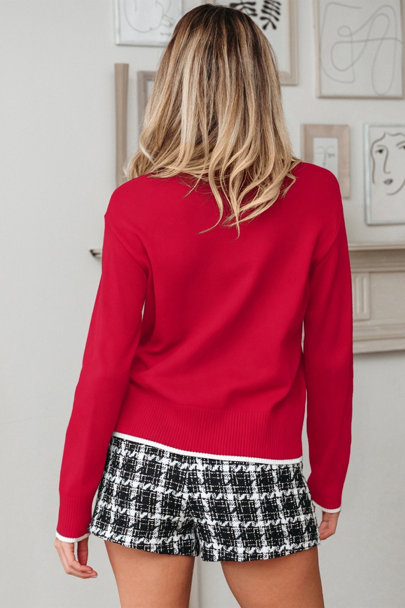 Malaysia accent Holiday Cropped Sweater - Hello Beautiful BoutiqueSweatersThreaded Pear