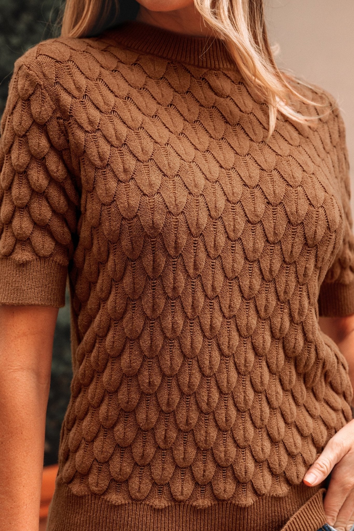 Malaysia Ribbed Short Sleeve Sweater - Hello Beautiful BoutiqueShort Sleeve SweatersThreaded Pear