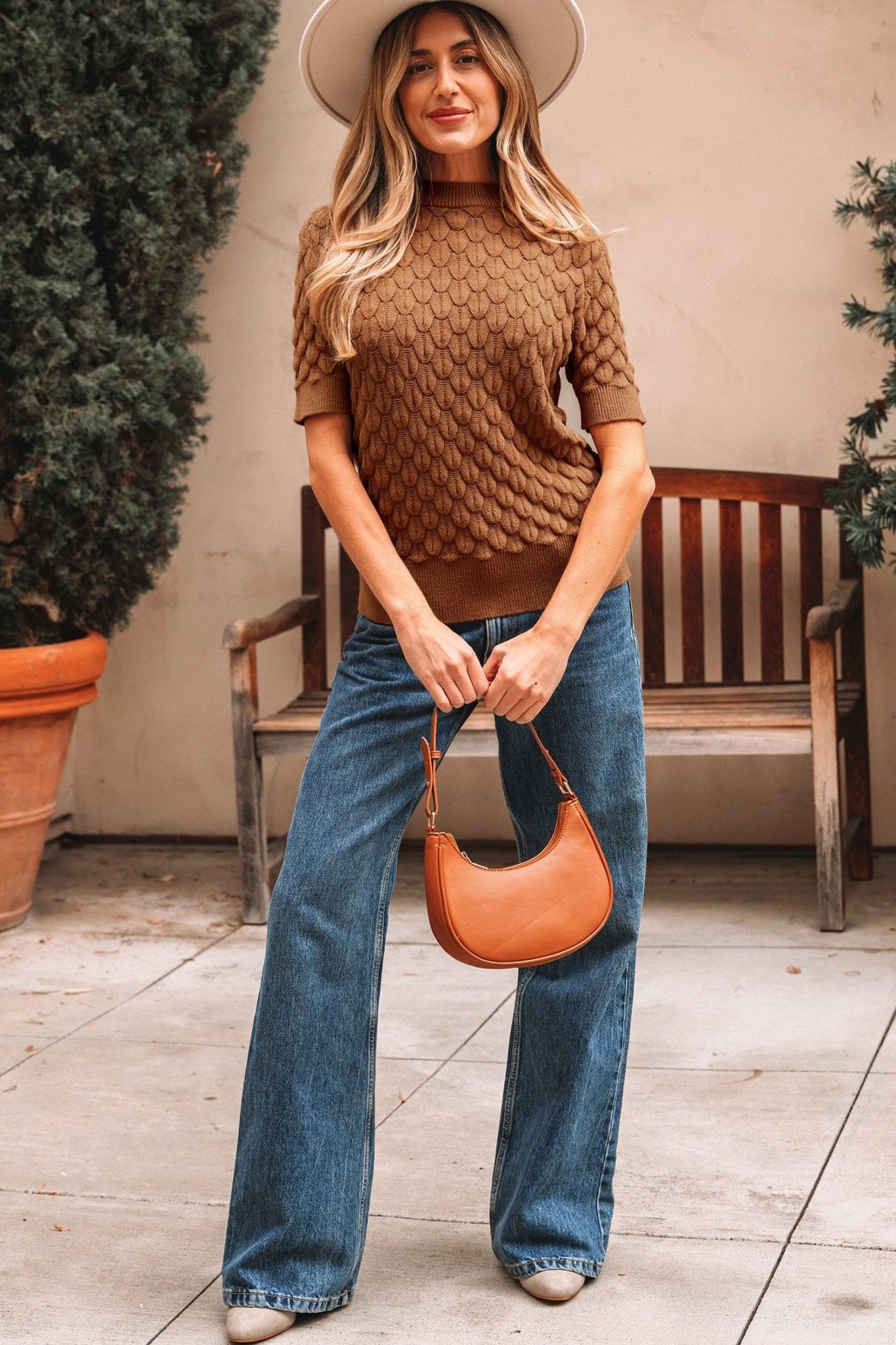 Malaysia Ribbed Short Sleeve Sweater - Hello Beautiful BoutiqueShort Sleeve SweatersThreaded Pear