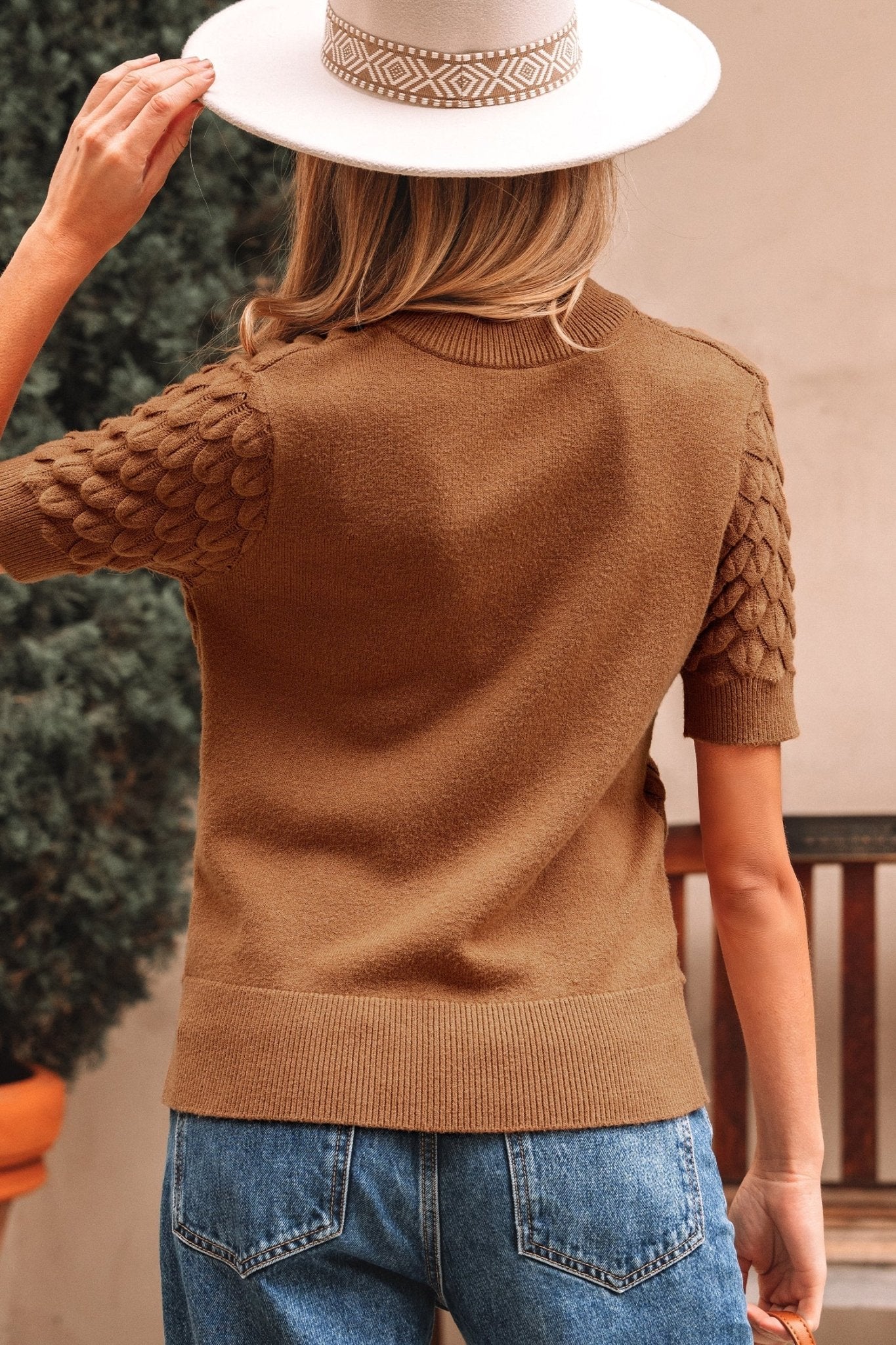 Malaysia Ribbed Short Sleeve Sweater - Hello Beautiful BoutiqueShort Sleeve SweatersThreaded Pear