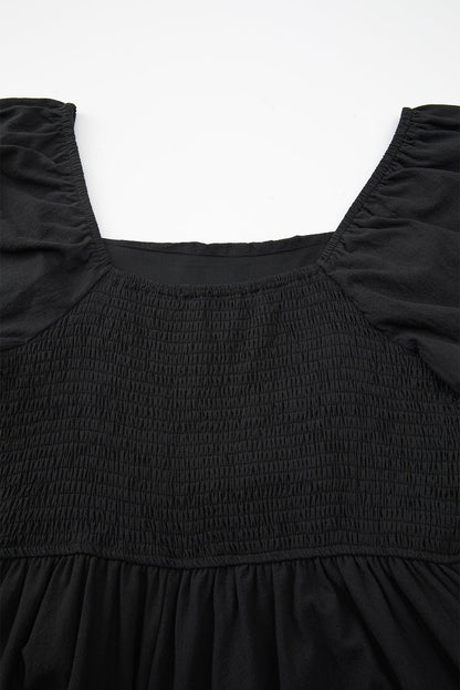 Malaysia Ruched Puff Sleeve Romper - Hello Beautiful BoutiqueJumpsuits & RompersThreaded Pear