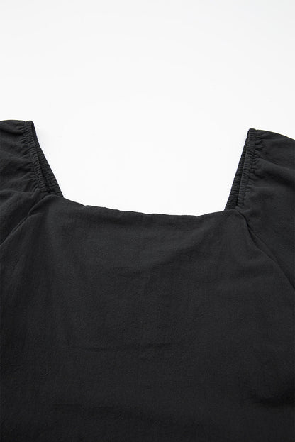 Malaysia Ruched Puff Sleeve Romper - Hello Beautiful BoutiqueJumpsuits & RompersThreaded Pear