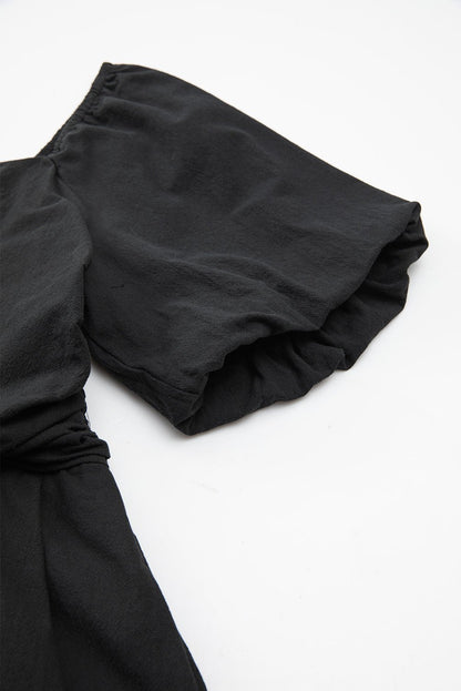 Malaysia Ruched Puff Sleeve Romper - Hello Beautiful BoutiqueJumpsuits & RompersThreaded Pear