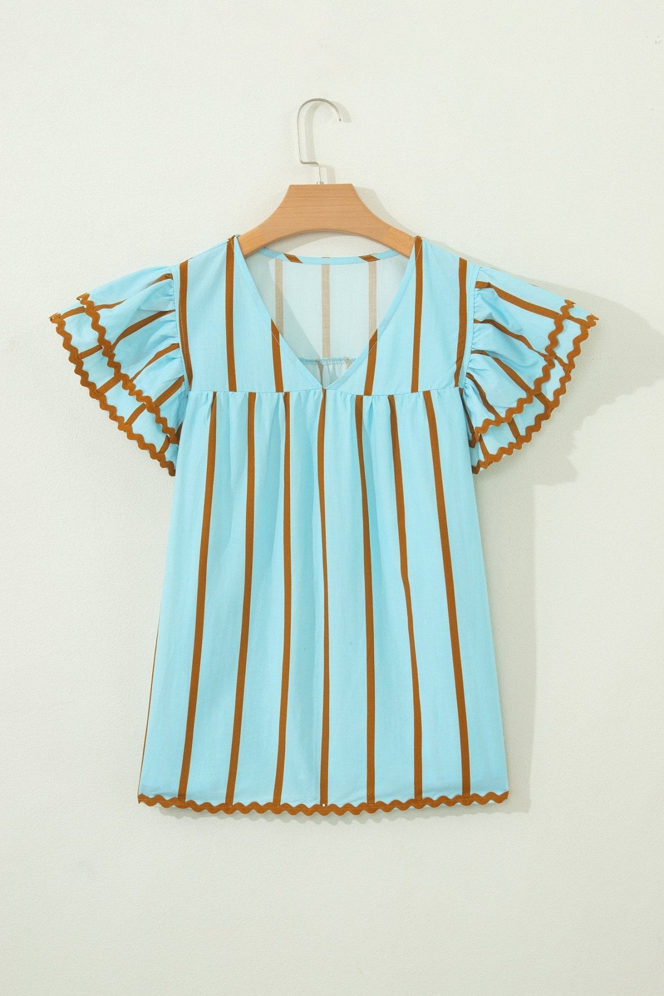 Malaysia Ruffled Short Sleeve Blouse - Hello Beautiful BoutiqueBlouses & ShirtsThreaded Pear