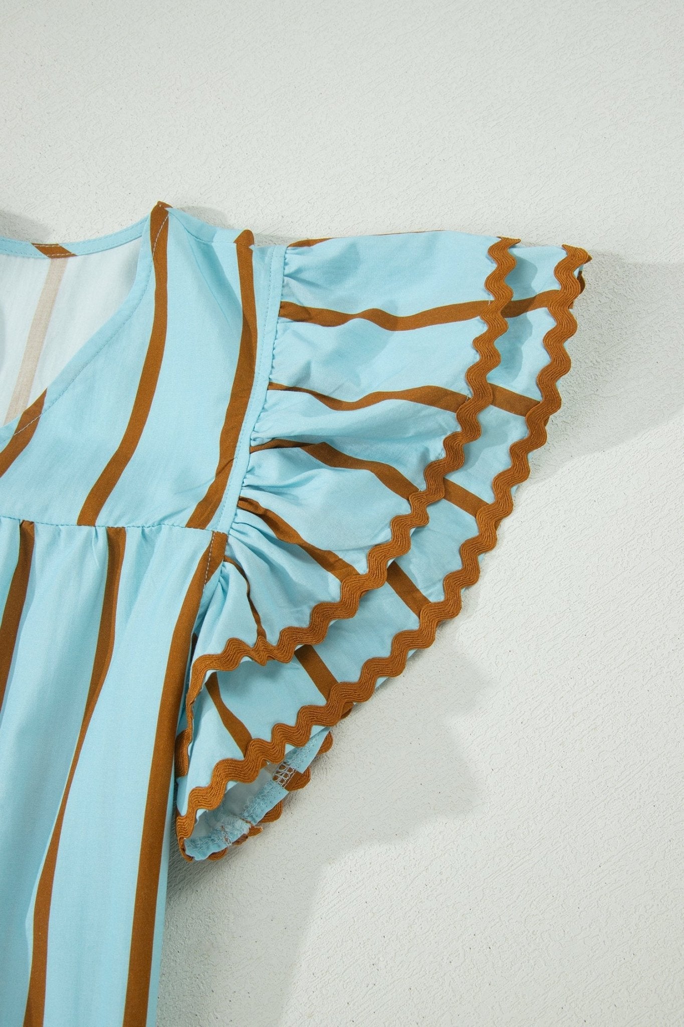 Malaysia Ruffled Short Sleeve Blouse - Hello Beautiful BoutiqueBlouses & ShirtsThreaded Pear