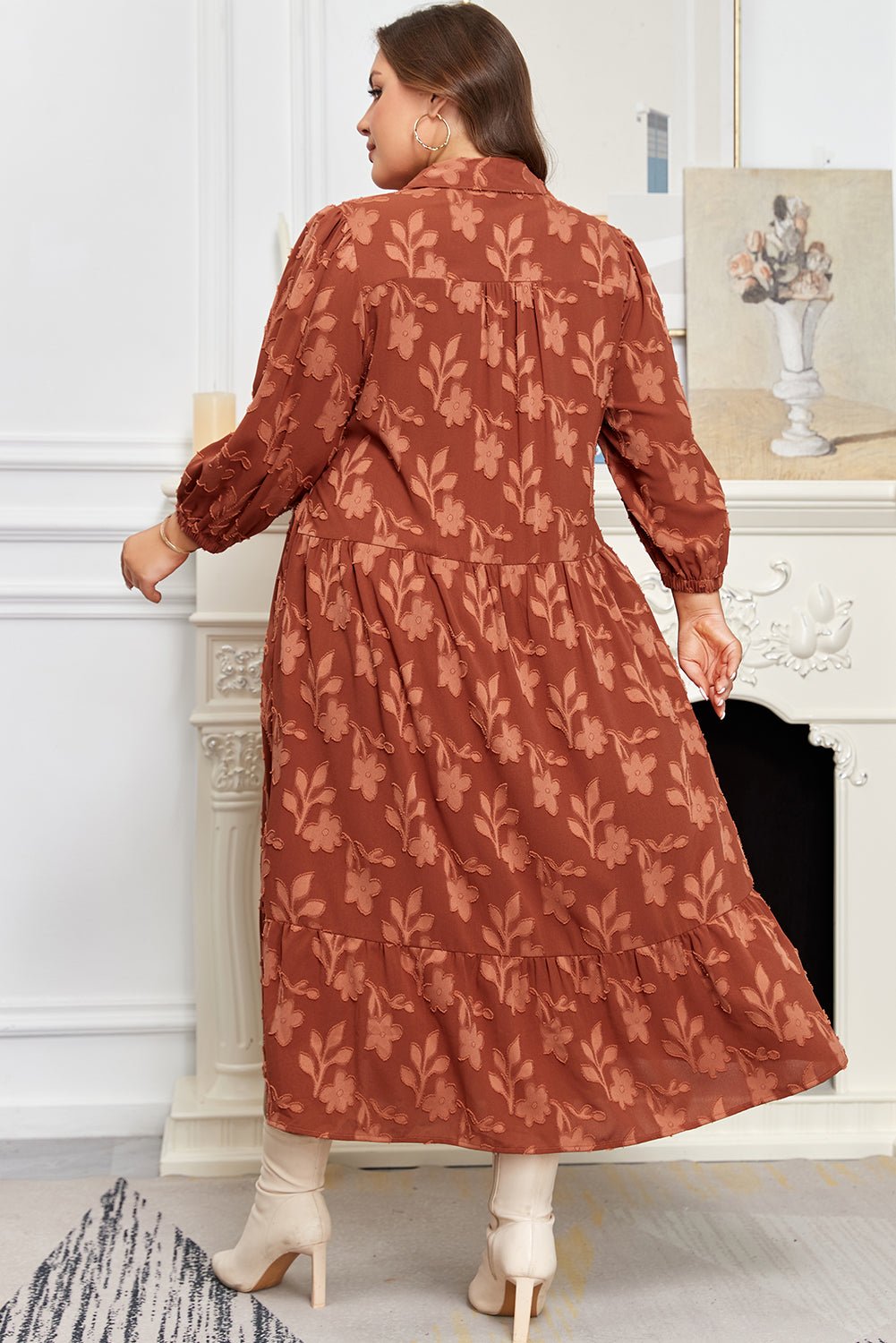 Mallory 4 Sleeve Long PLUS Dress - Hello Beautiful BoutiquePlus Size Maxi DressesThreaded Pear