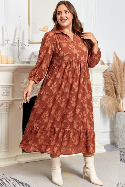Mallory 4 Sleeve Long PLUS Dress - Hello Beautiful BoutiquePlus Size Maxi DressesThreaded Pear