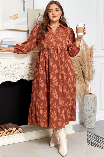 Mallory 4 Sleeve Long PLUS Dress - Hello Beautiful BoutiquePlus Size Maxi DressesThreaded Pear